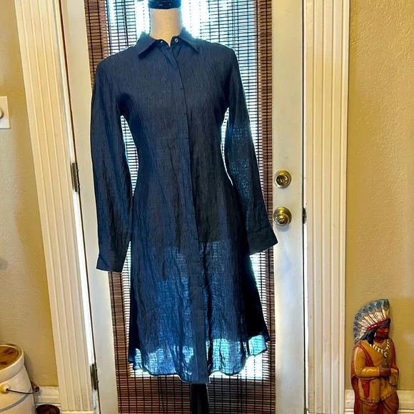 chinese dress ladies Linen Shirt Dress Safari Soft Fade / L/46 main image 0